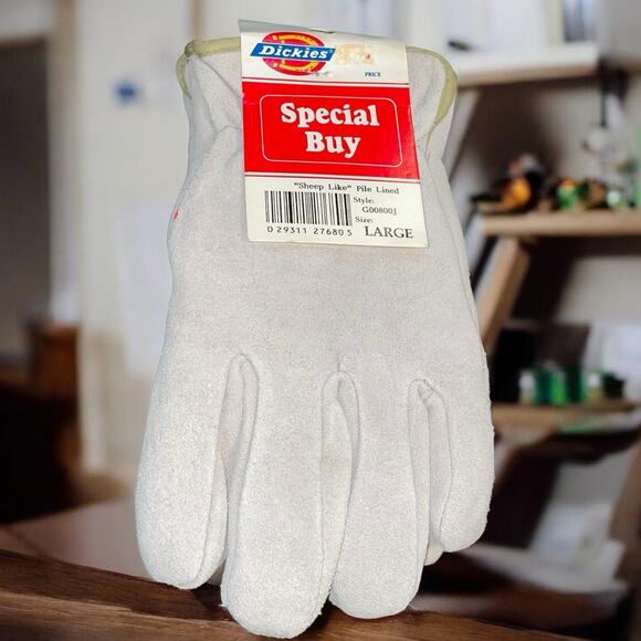 Dickies Other - Vintage Dickies Gloves Sz Large Pile Lined Sheep Like Sherpa Gray Work G00800J